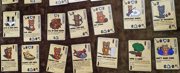 Just some of the Lonely Bear cards from the game