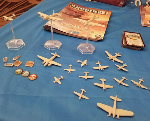 Display of Memoir '44: New Flight Plan at UKGE 2019 with all the models on show