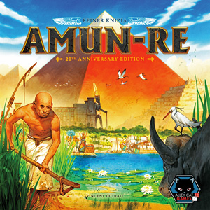 Cover of Amun-Re: a farmer at work alongside the Nile in ancient Egypt, pyramids in the background
