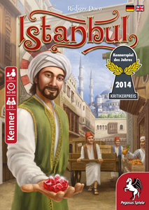 Cover of Istanbul: a turbaned merchant offers a handful of rubies with the bazaar in the background