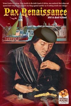 The cover of Pax Renaissance: a Renaissance banker counts his ducats