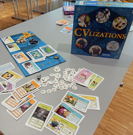 Promotional display of CVlizations at Spiel '15