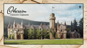 Cover of Obsession: Characters expansion: a picture of a stately home