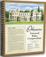 Photo of the ringbound book that is the Universal Rules Compendium for Obsession